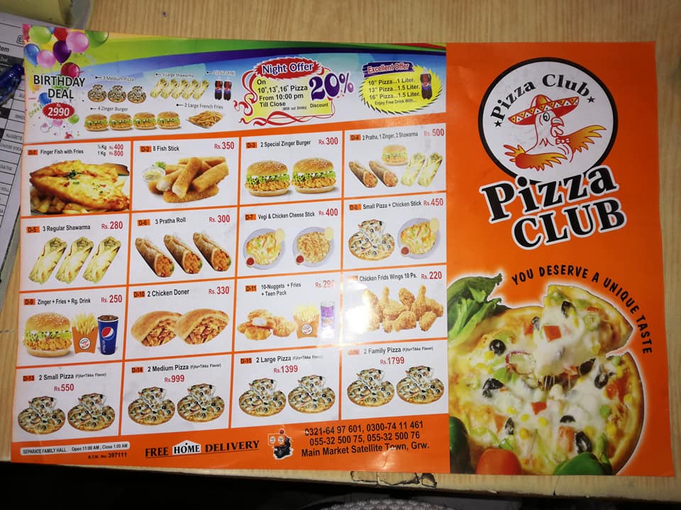 Pizza Club - Satellite Town Gujranwala 