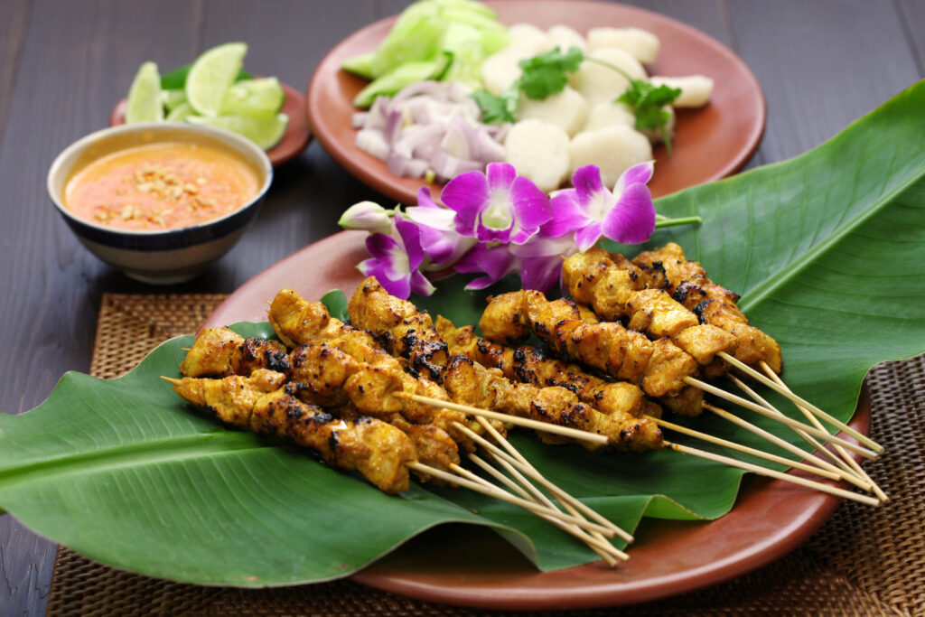 Chicken Satay Skewers With Peanut Sauce